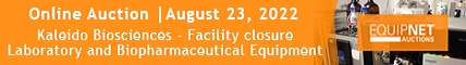 EquipNet Auction: Kaleido Biosciences - Complete facility closure - Clinical stage bioscientific company state-of-the-art research and development laboratories - Aug. 23 @ 9 am EST